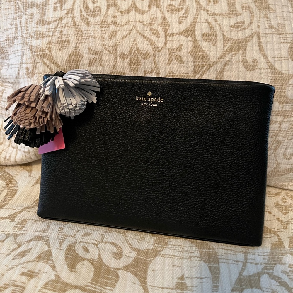 Kate Spade New York palmer black clutch with tassel
NWT